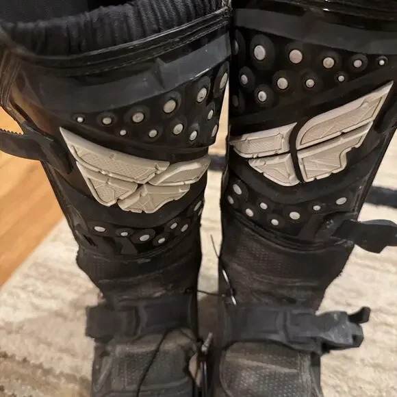 Fly Racing Maverick Unisex Youth Size 6 Black Motocross Boots